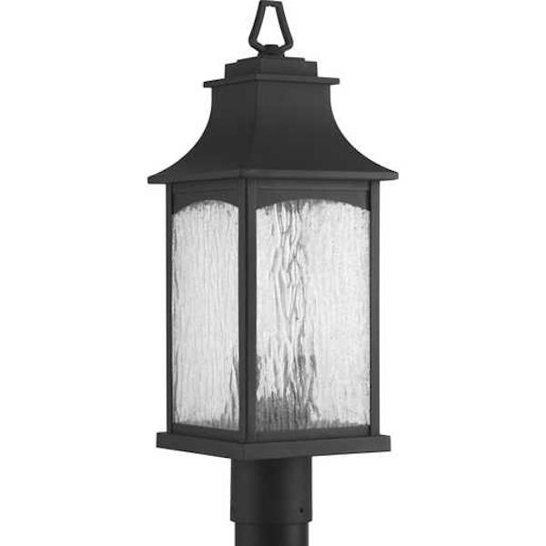 2 Light - Black Finish - Water Clear Seeded Glass - Candelabra Screw (E12) Base - 3 In. Fitter - Outdoor - Transitional Style - Maison Collection | Progress Lighting Post Top Lantern Light Fixture (Progress Lighting TWO-LIGHT POST LANTERN (P6432-31) 98016)